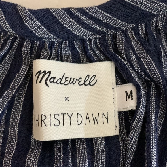 Madewell Cristy Dawn Collaboration Striped Drawstring waist Dress, M - Picture 10 of 11
